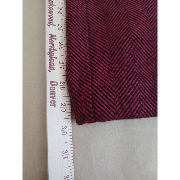 Ming Wool Wide Leg Pants Womens 8 Red Herringbone Classic Corporatecore Preppy - Picture 2 of 8